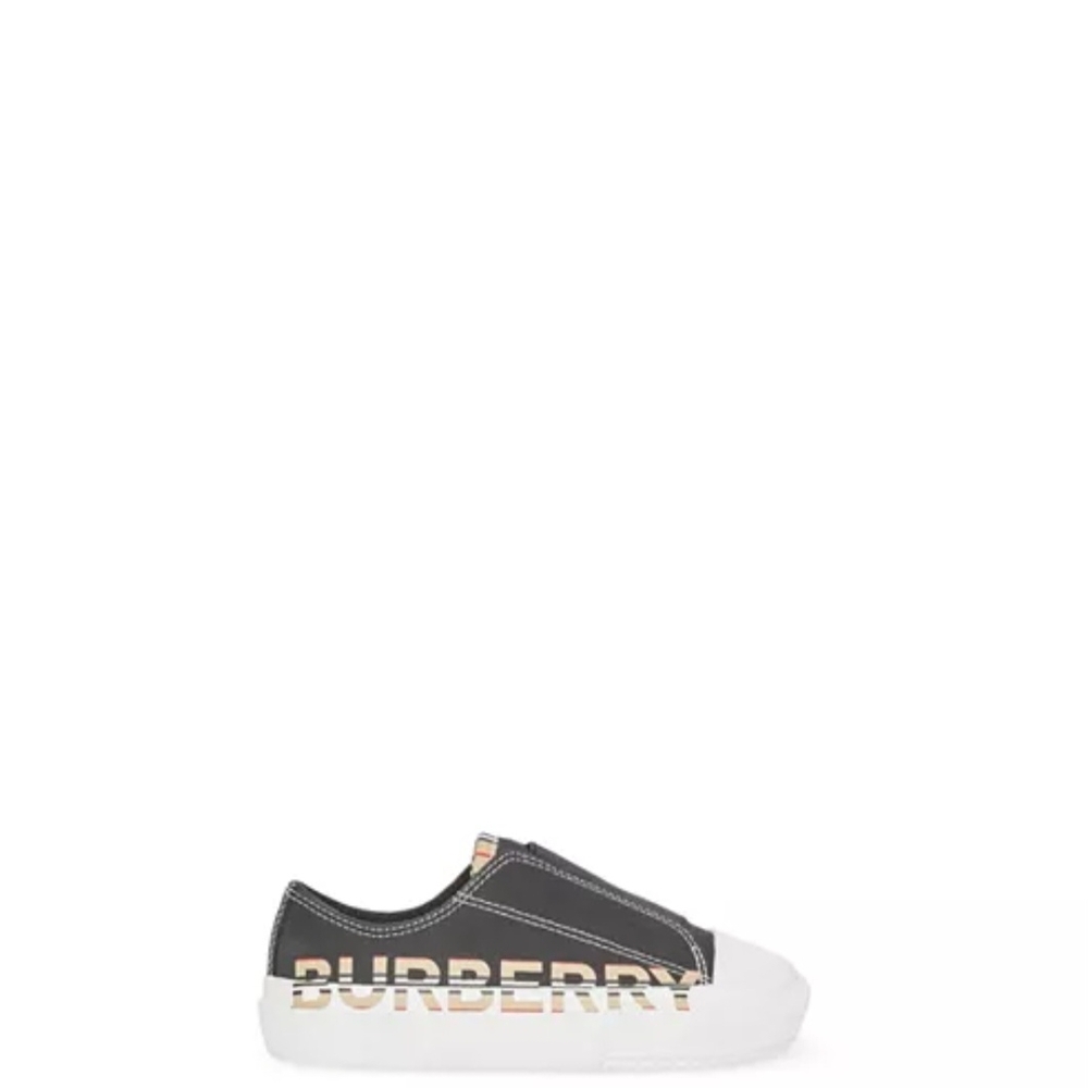 Burberry Kids Black and White Sneakers